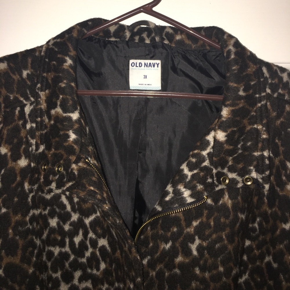 Old Navy Leopard Print Pea Coat - Picture 2 of 3
